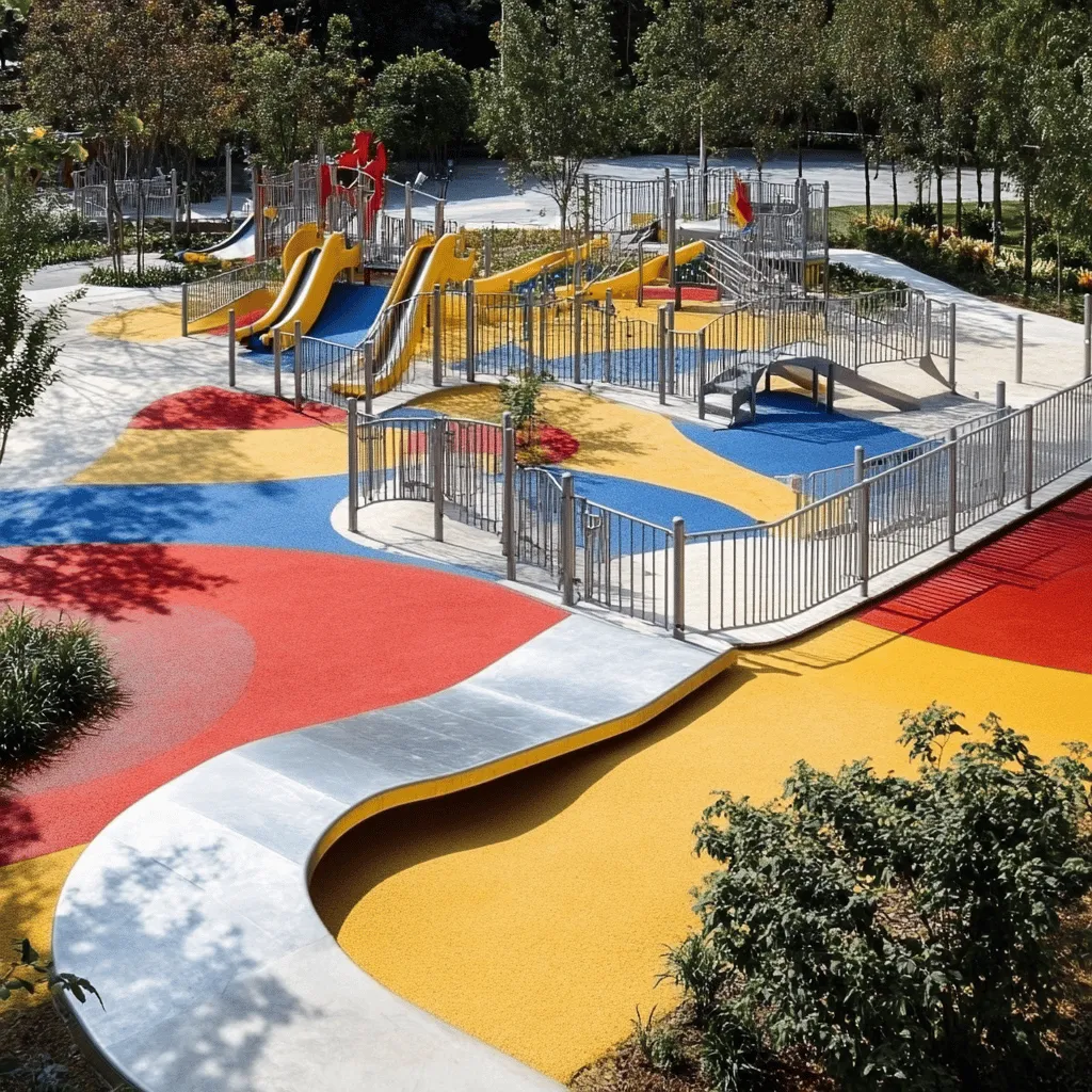 Los parques de juego son lugares mágicos. Aquí, los niños pueden correr, saltar y jugar. Existen diferentes tipos de parques. Algunos tienen toboganes y estructuras para escalar. Otros tienen áreas para jugar en equipo. Cada parque tiene algo especial.