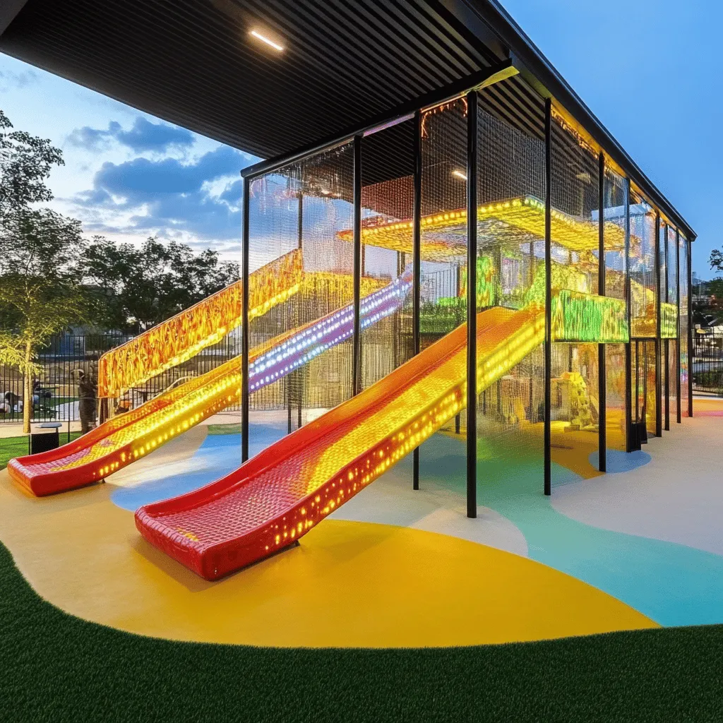 Los parques infantiles cubiertos son lugares mágicos. Aquí, los niños pueden jugar sin importar el clima. Estos espacios ofrecen diversión y seguridad. El juego en interiores es muy importante. Ayuda a los niños a socializar y a aprender. Además, los espacios cubiertos protegen de la lluvia y el sol.