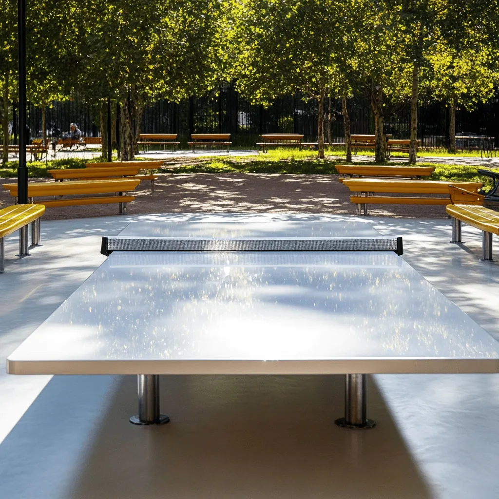 El ping pong es más que un juego. Es una forma divertida de estar activo. Las mesas de ping pong en los parques son una gran idea. Todos, desde niños hasta adultos, pueden jugar. Este deporte mejora la coordinación y la concentración. Además, promueve la socialización entre amigos y familiares.