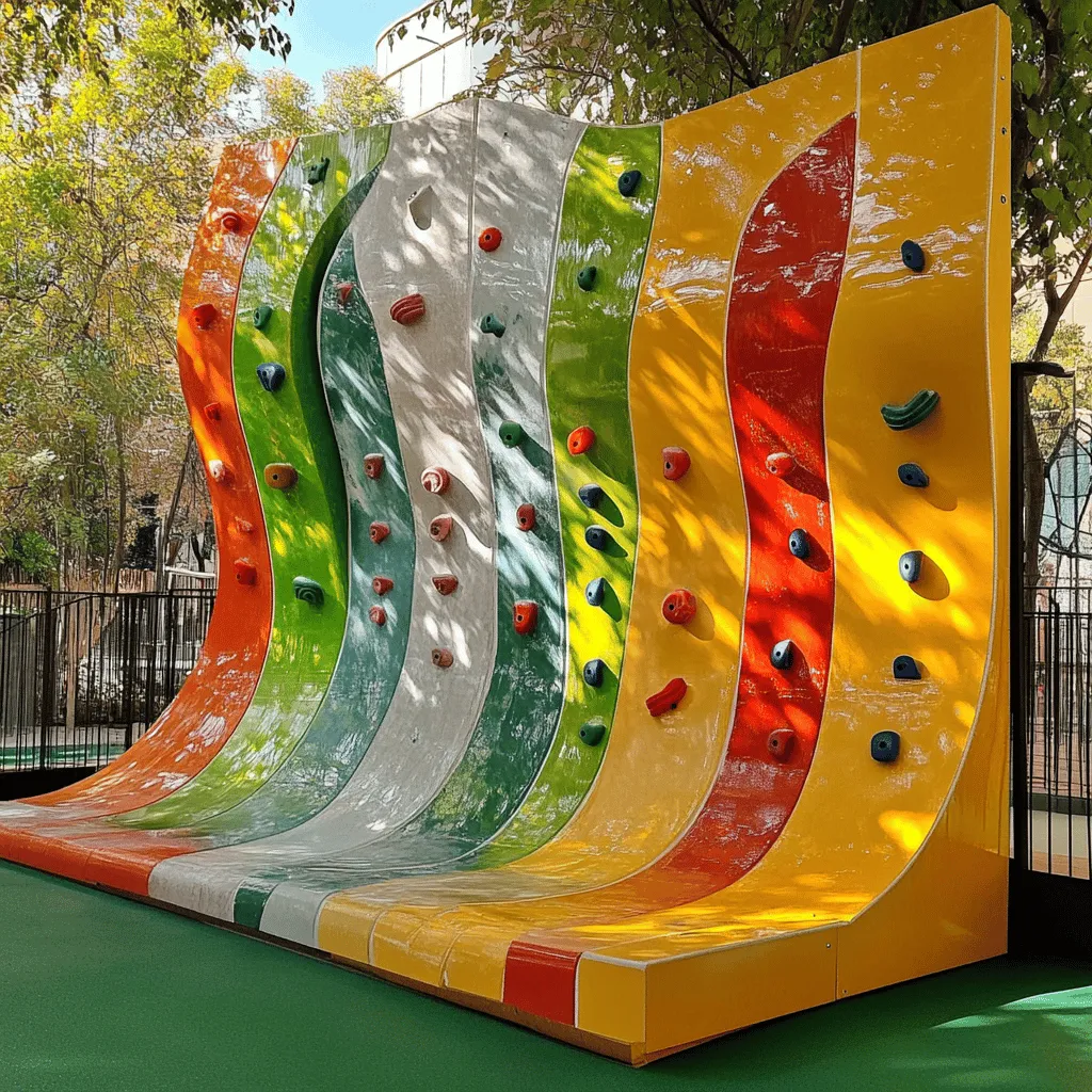 Los rocódromos para niños son espacios diseñados para escalar. Tienen paredes que simulan montañas. Las presas son como piedras en diferentes colores y formas. Estos rocódromos son seguros y divertidos. Los niños pueden jugar y aprender a escalar.