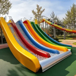 Los parques con toboganes son lugares llenos de emoción. Aquí, los niños pueden jugar y explorar. Los adultos también pueden disfrutar al ver a sus hijos felices. A todos nos encanta ver esas sonrisas.